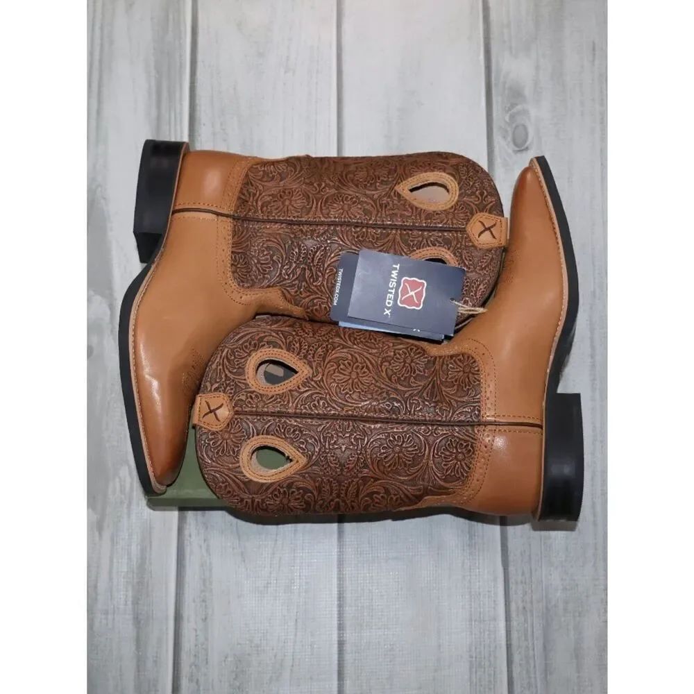 NEW Twisted X Women's Ruff Stock Western Performance Boots - Broad Square Toe